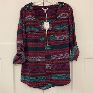 NWT Candies size large multi-color blouse